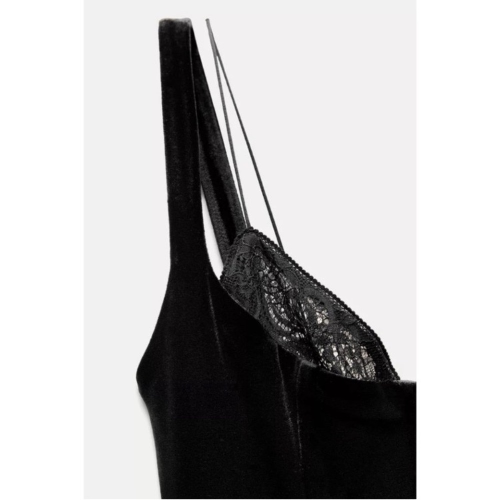 BNWT ZARA Velvet Corset Double Strap style dress Medium - Picture 5 of 7